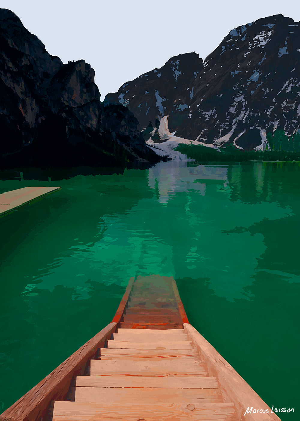 "Hiking at Lake Braies #01.2025" — Fine art print — 50x70 cm — Unframed  — Signed edition of 75 pcs