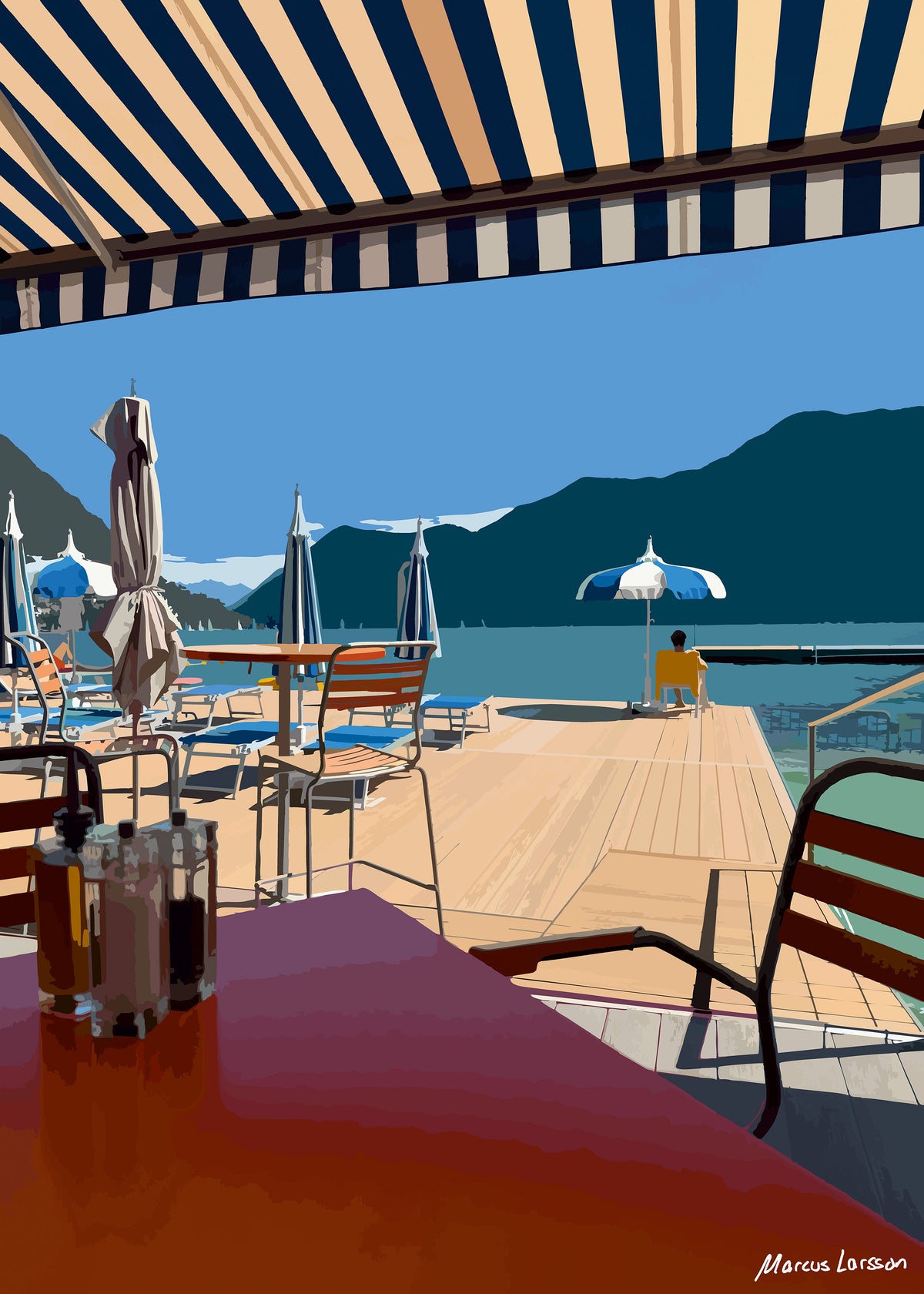 Lunch in Lugano — Aluminium — 50x70 cm