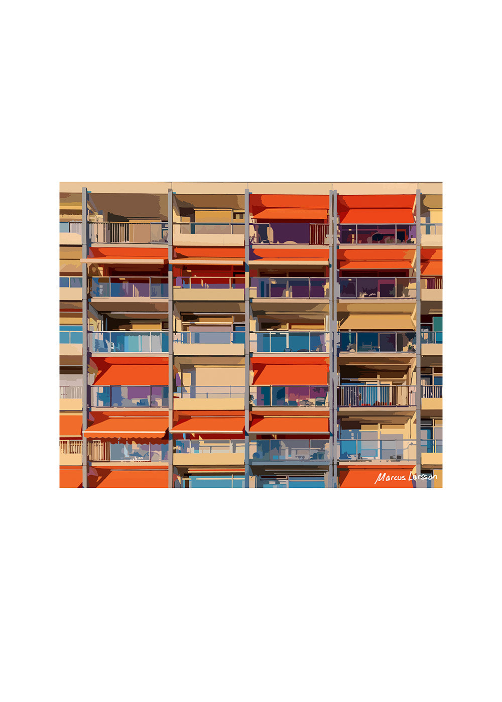 "Veel Balkons" — Fine art print — 50x40 cm — Unframed  — Signed edition of 75 pcs
